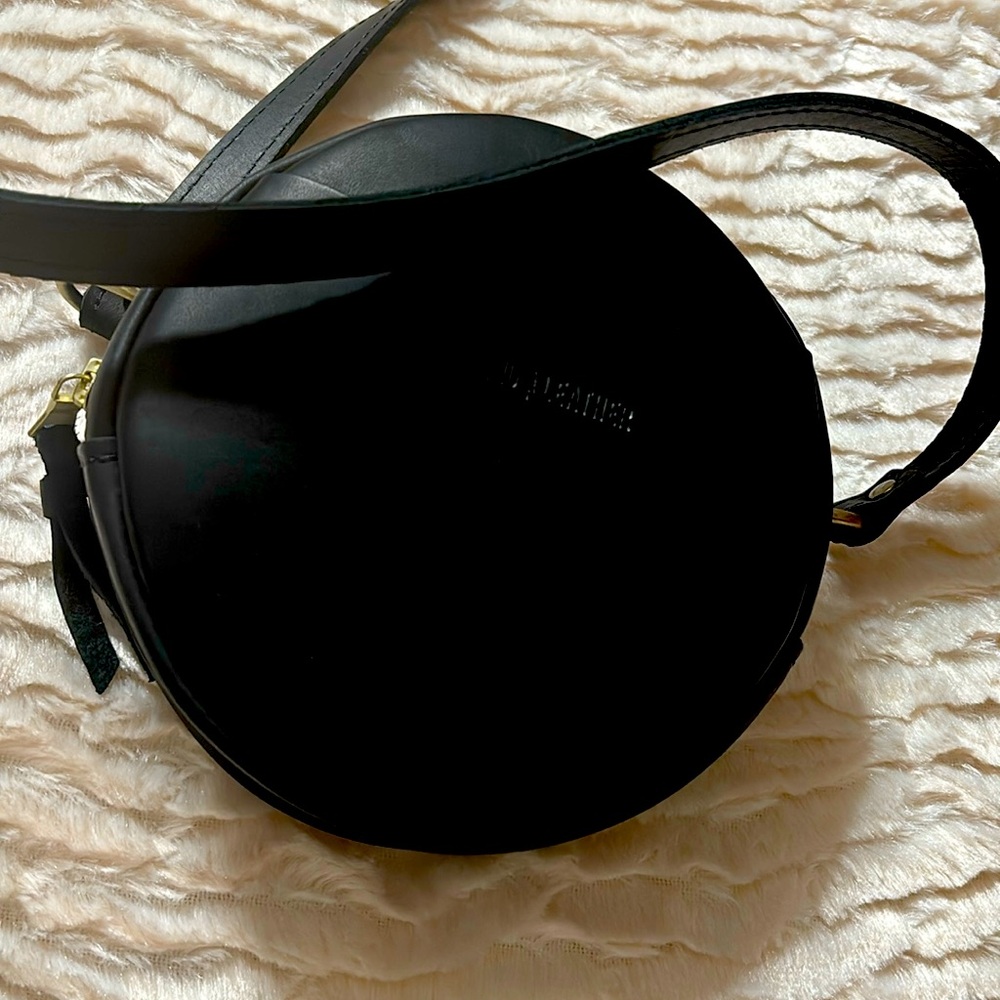 Portland leather small circle bag